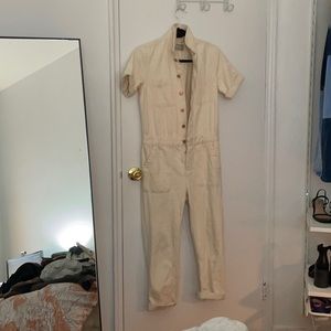 Everlane white denim jumpsuit